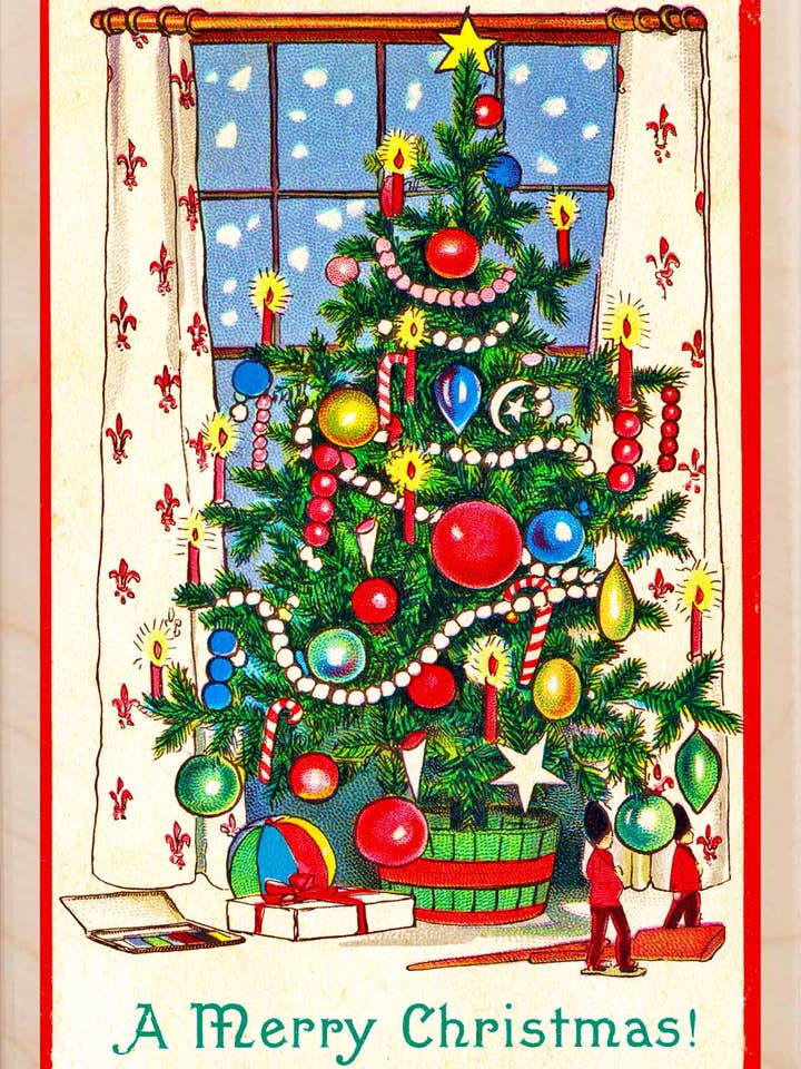 Christmas Tree - Eco-friendly Christmas cards & magnets for wholesale by THE WOODEN POSTCARD COMPANY