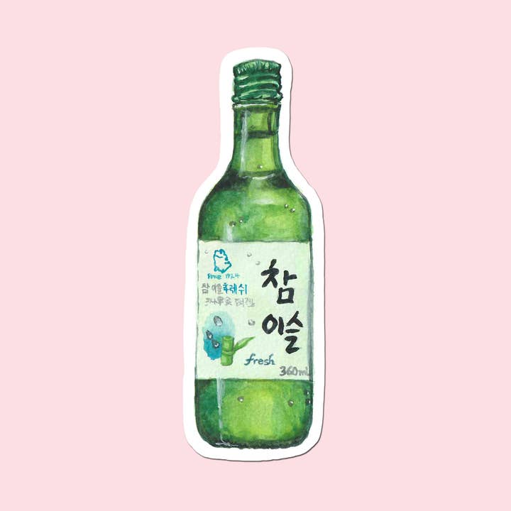 Soju Waterproof matte sticker for wholesale by Tonton Art