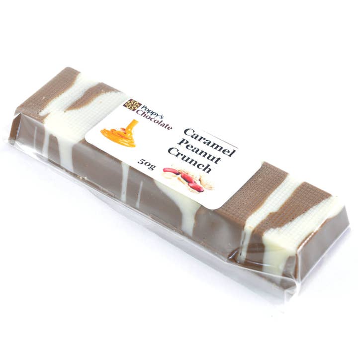 Poppy's Chocolate - Wholesale Chocolate bar - Caramel Peanut Crunch Bar 50g 12/box2