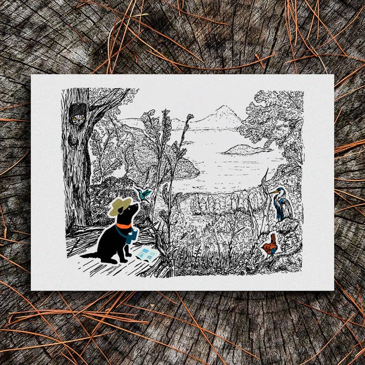 Soijen Illustrations - Wholesale Art Print - Birdwatching Pup Art Print