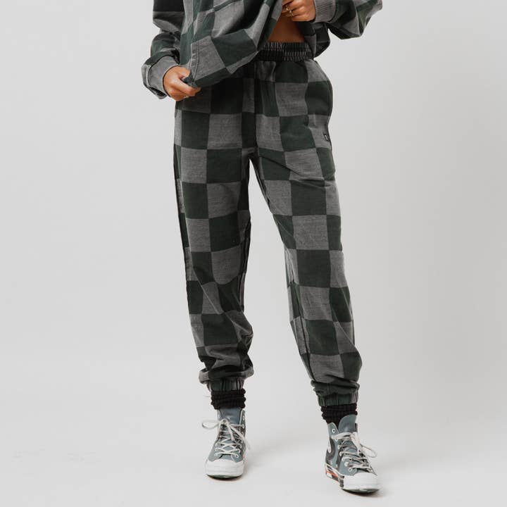 Unisex Jogginghose für Erwachsene - Schwarzes Denim-Karo für den Großhandel von RAGS