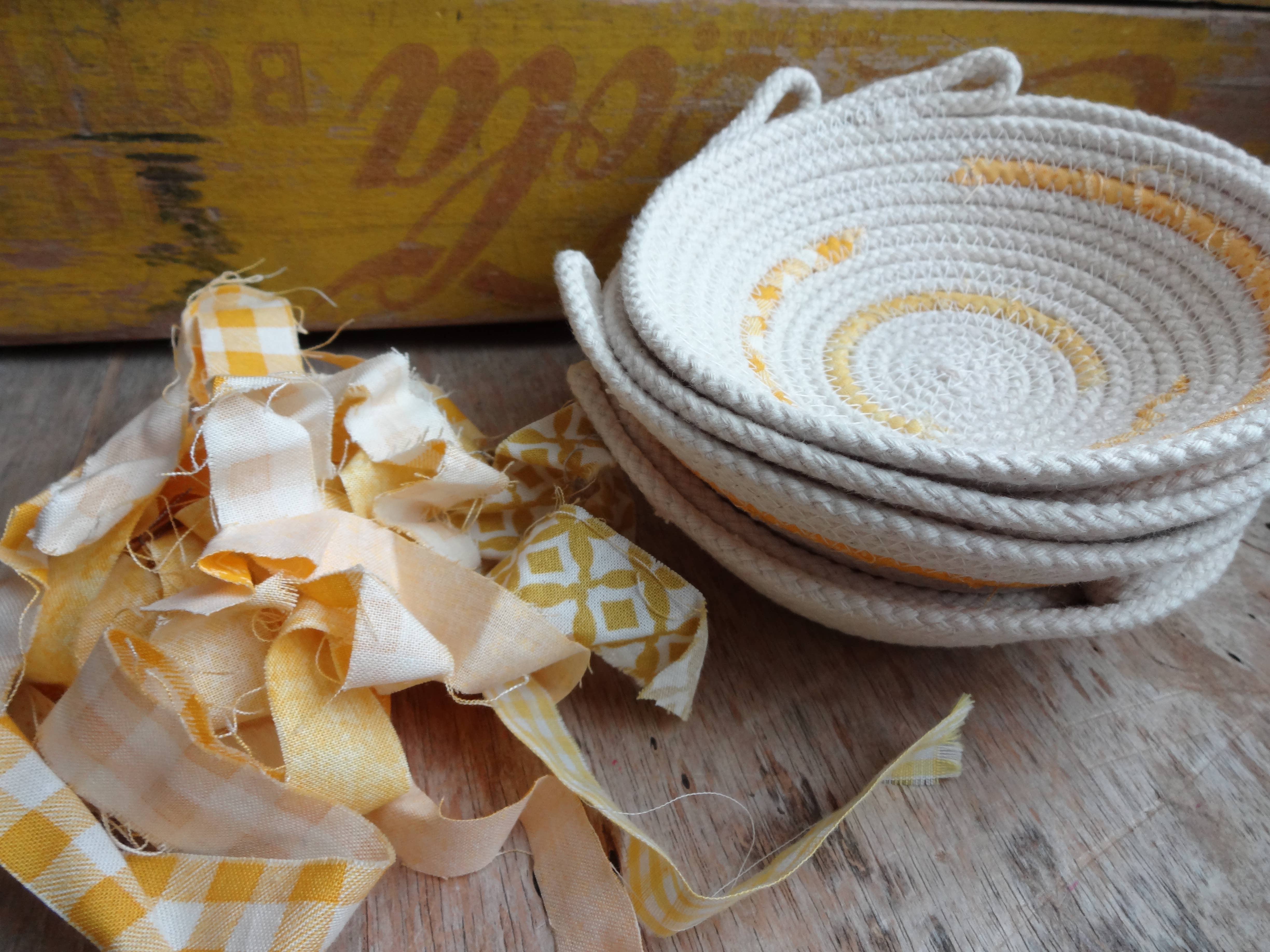 The Foxes Tail – wholesale Dekorativ tallrik/fat/skål – Tyg Wrapped Cotton Rope Bowl: Stor16