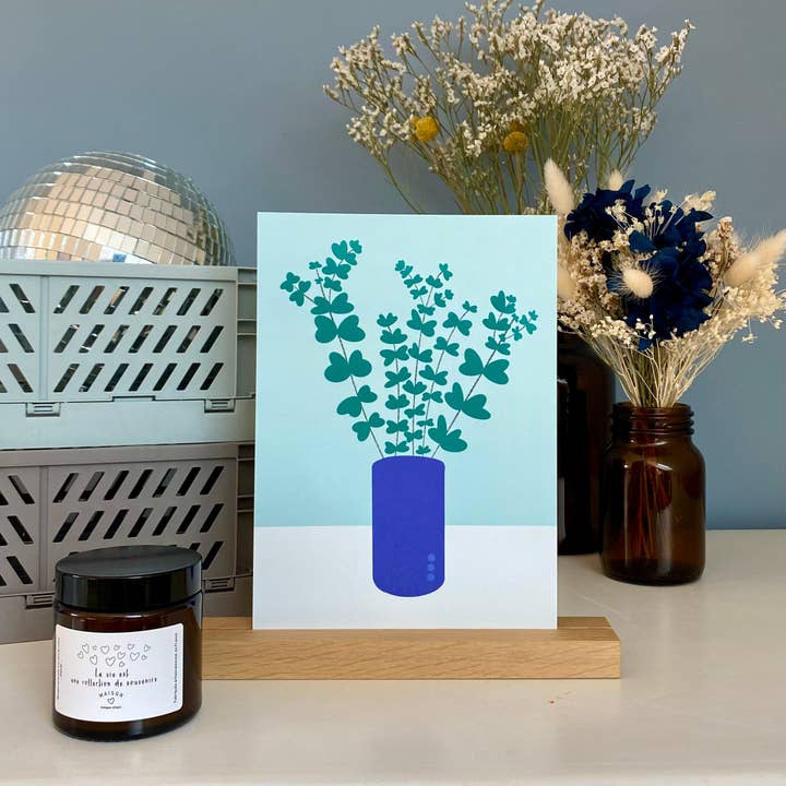 VASE “eucalyptus” deco card for wholesale by MAISON mapa-chali