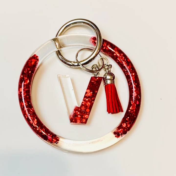 Gnistrande röd & klar nyckelring armband armband Set för wholesale av Shop Drip Express