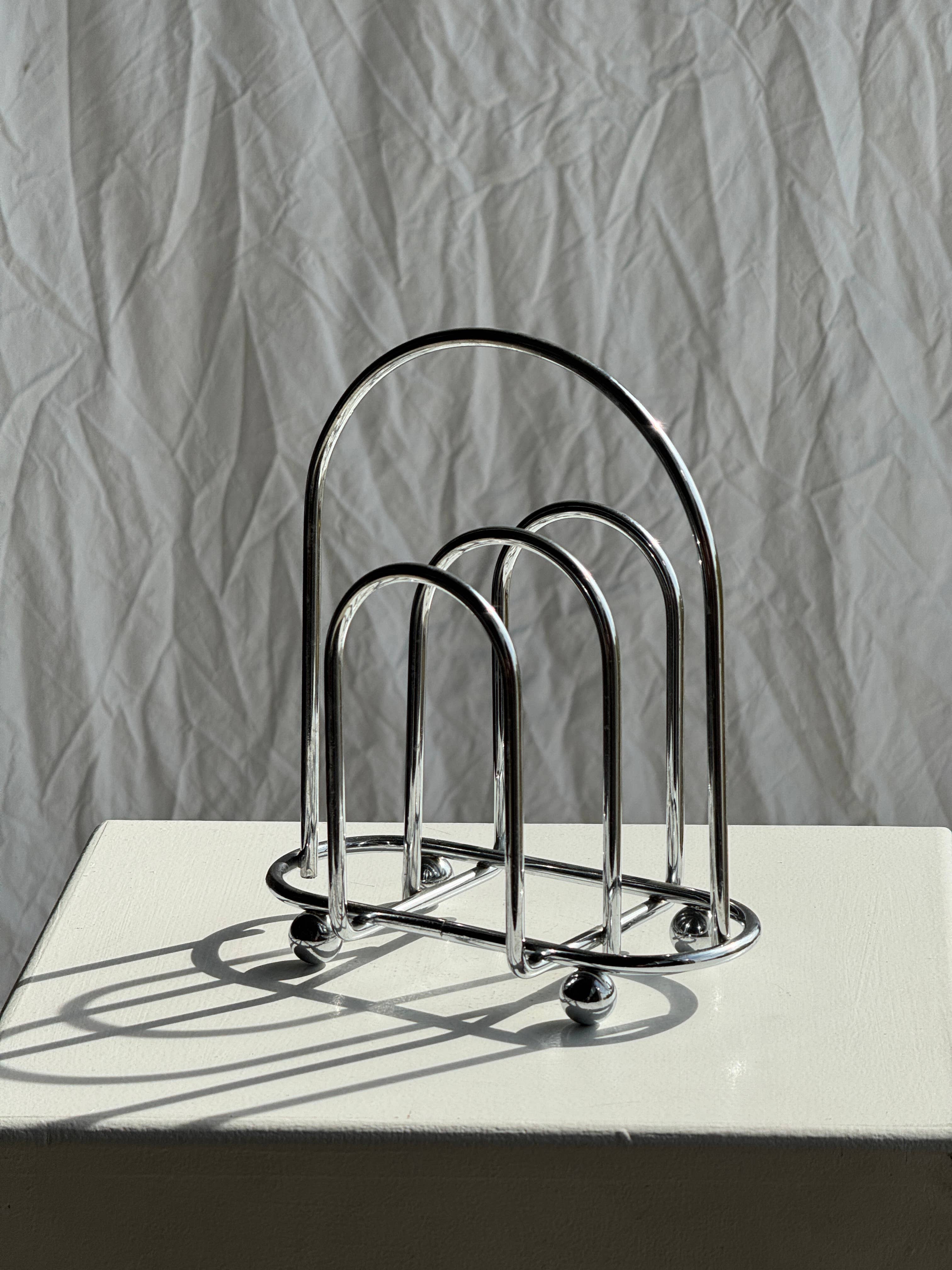 Office Objets - Vendita all'ingrosso Portatovaglioli - Porta toast o tovagliolo in metallo argentato H20.5 L170