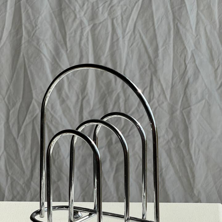 Office Objets - Wholesale Napkin Holder - Silver-plated metal toast or napkin holder H20.5 L170