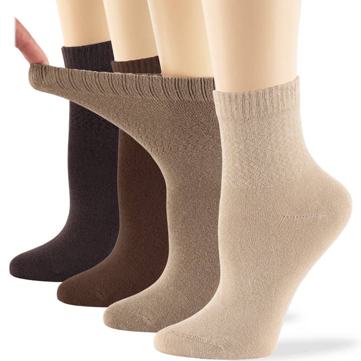 Women's Bamboo Diabetic Quarter Socks - 4 Pack - A20 for wholesale by 7Bigstars Kingdom