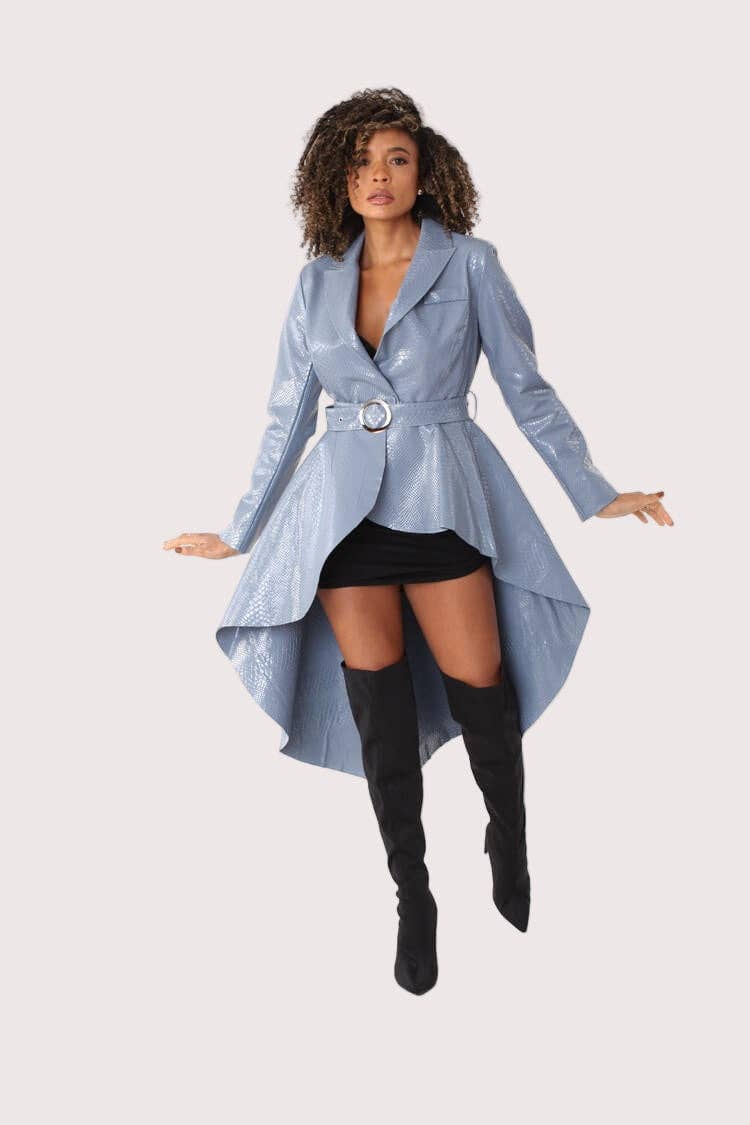 For Her NYC - Wholesale Coat - Women's - High-Low Belted Coat -820557