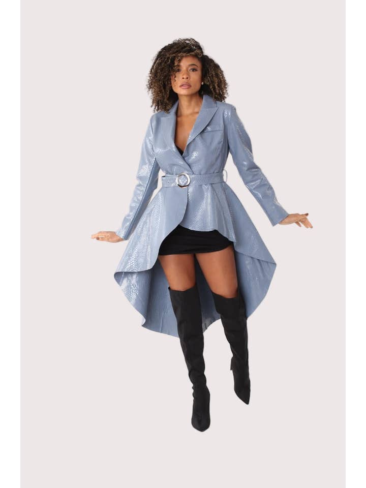 For Her NYC - Wholesale Coat - Women's - High-Low Belted Coat -820557