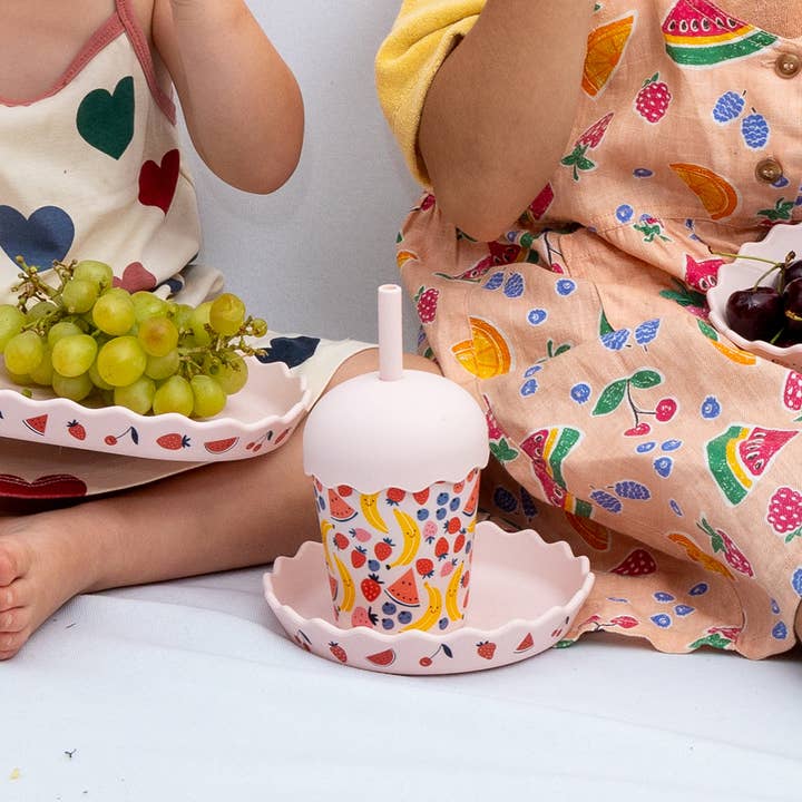 Chino Club - Wholesale Drinking glass/cup – Kids & Baby - Fruits Pink Mini Smoothie Cup & Straw 200ml2