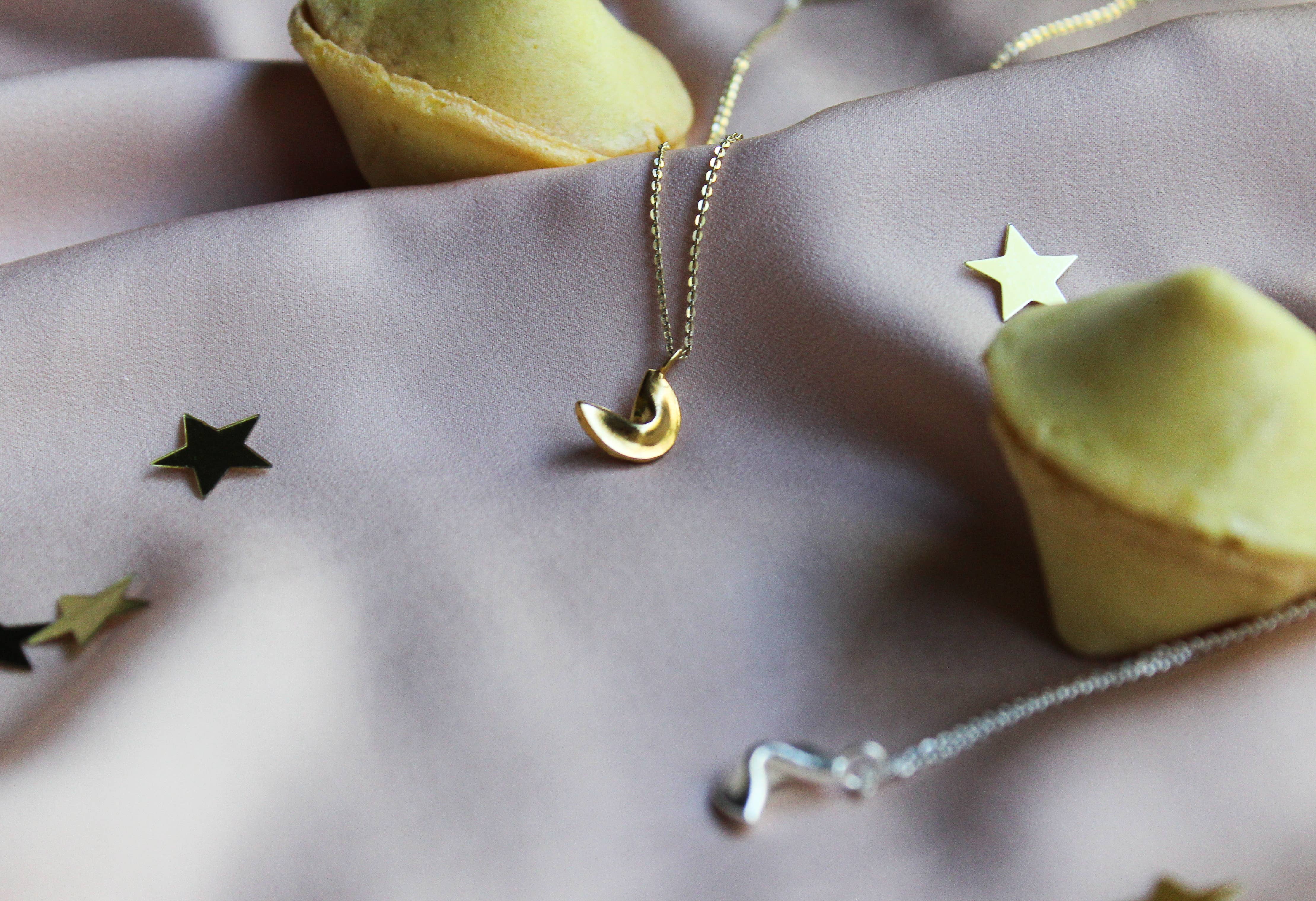 North & South jewelry - Wholesale Pendant/Charm Necklace - fortune cookie silver necklace, good luck necklace2