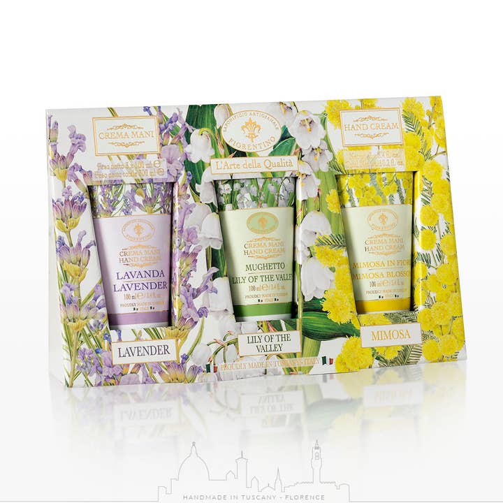 Lily of the Valley, Mimosa, and Lavender Hand Creams Set for wholesale by Gentil Scents