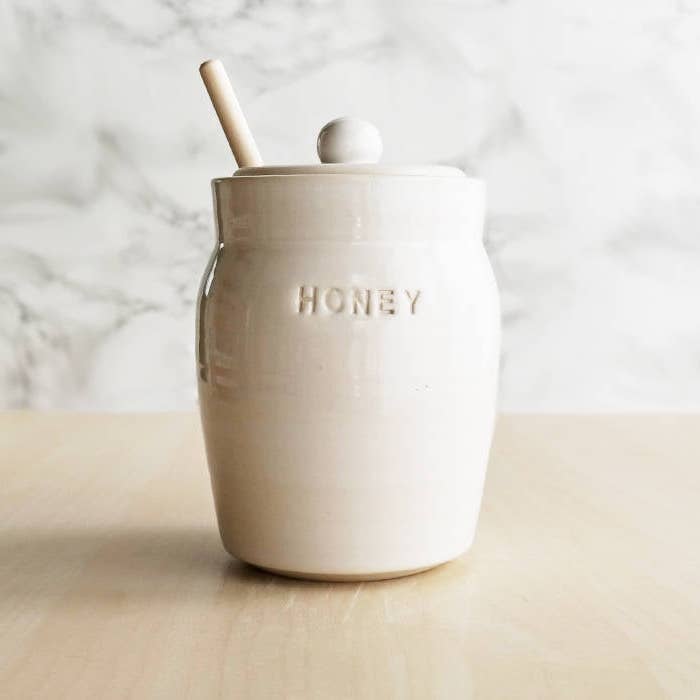 Honey Pot & Dipper for wholesale by Stuck in the Mud Pottery