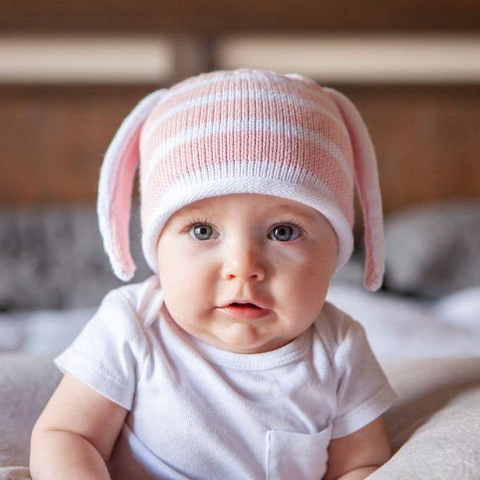 Melange Collection – Großhandel Neugeborenen-Mütze – Baby – Hut mit Hasenohren - Rosa