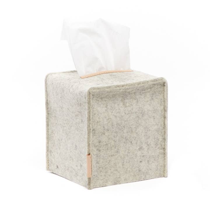 Small Merino Wool Felt Tissue Box Cover Heather White and other Purchase Wholesale marye kelley. Free Returns & Net 60 Terms on Faire trending on Faire.