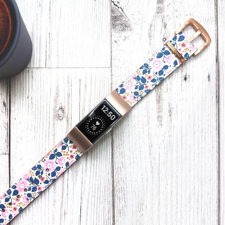Correa de cuero para reloj Fitbit Posie Style para venta al por mayor de Inky Goat