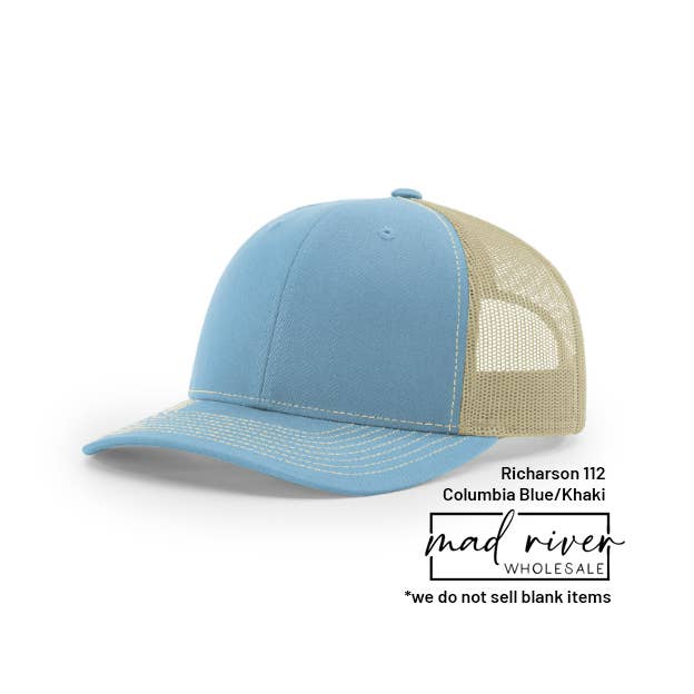 Mad River – Engroshandel Trucker hat - Unisex – Richardson 112 Trucker Hat m/Custom Round Kunstlæder Patch26