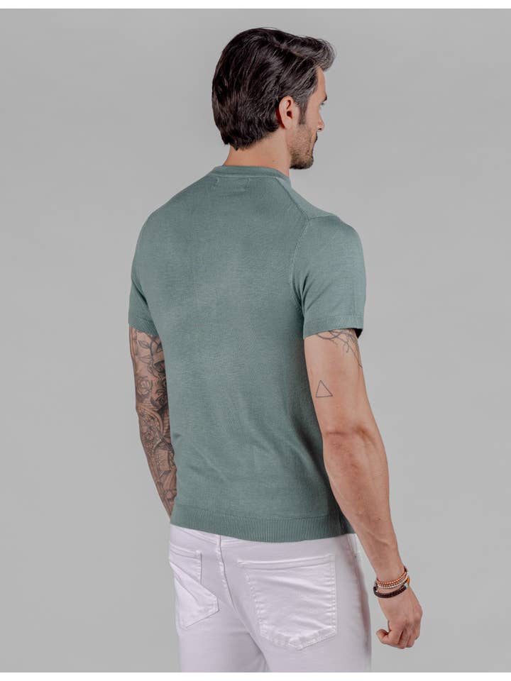 CELOPMAN - Vendita all'ingrosso Maglietta - Uomo - MAGLIA GIROCOLLO VERDE4