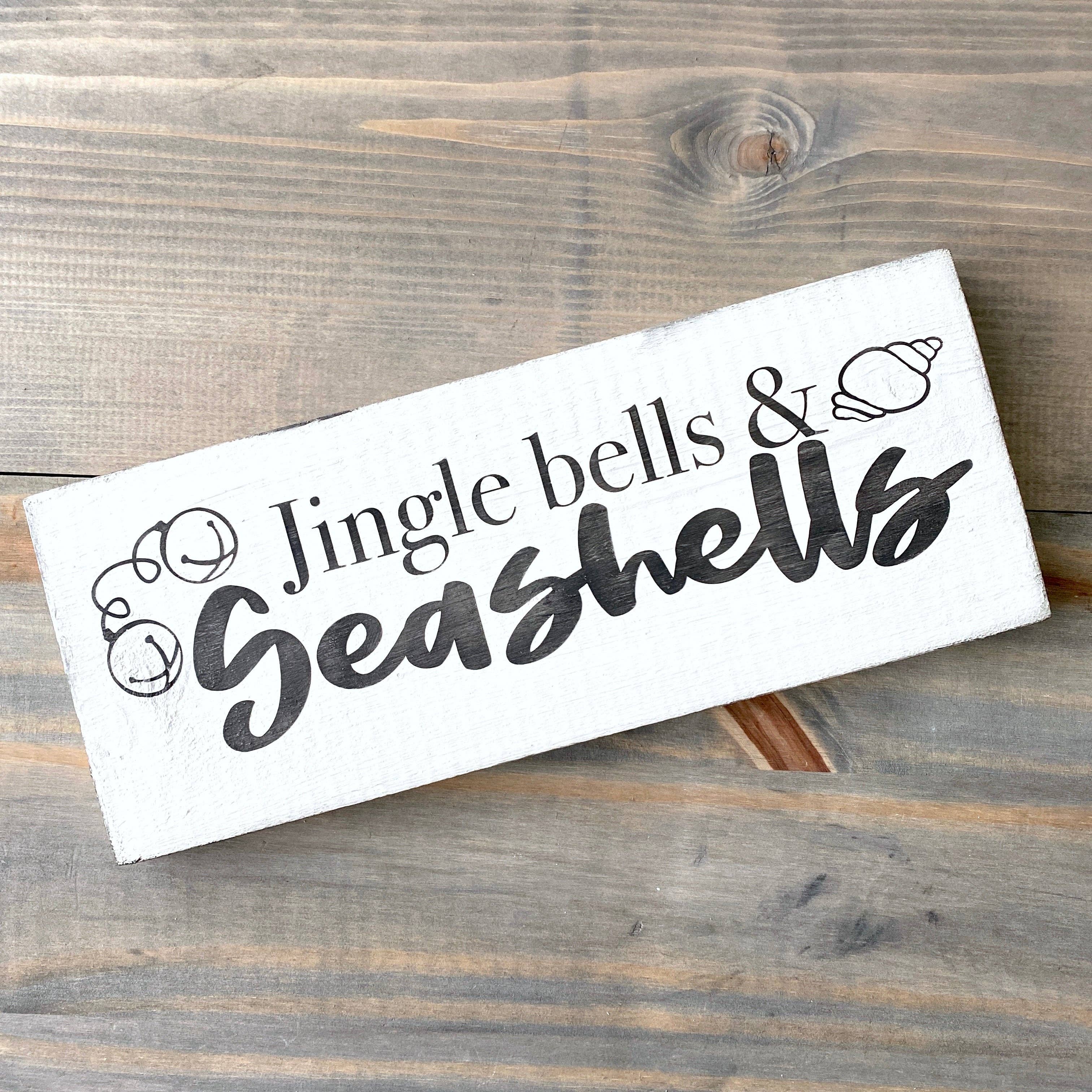 Anchored Soul Designs - Wholesale Sign - Jingle Bells & Sea Shells Christmas beach sign, coastal gift0