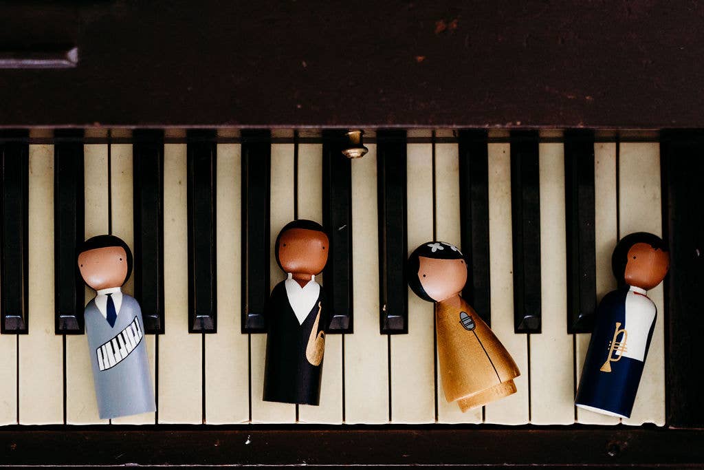 Goose Grease - Vente Poupée – enfant - Les poupées en bois peintes à la main « The Jazz Cats »2