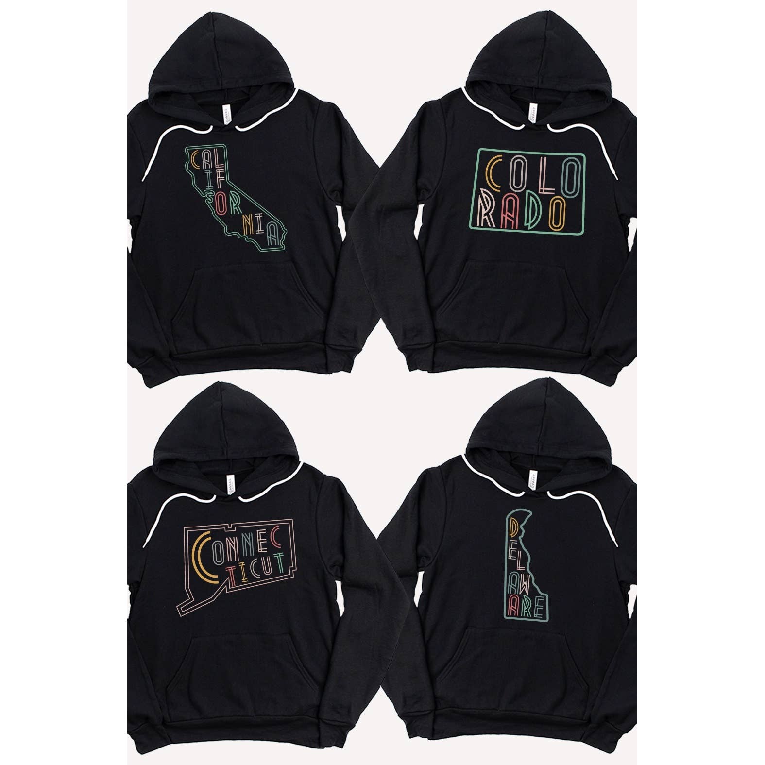 Kissed Apparel – wholesale Hoodie – Women's – Neon State Shape Graphic Hoodies2