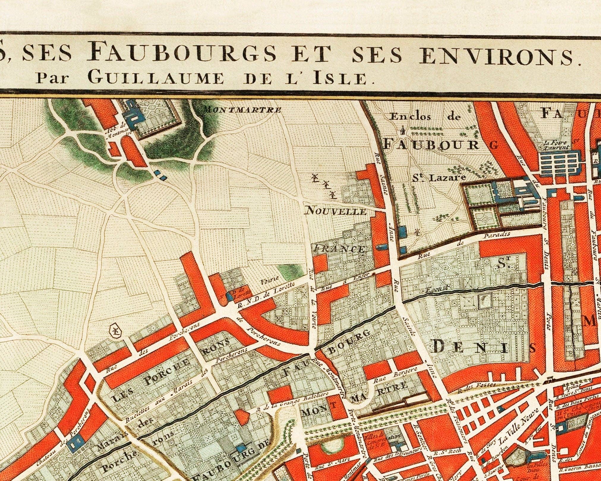 Rock Paper Scissors Wall Art - Wholesale Map - Antique Map of Paris, France4