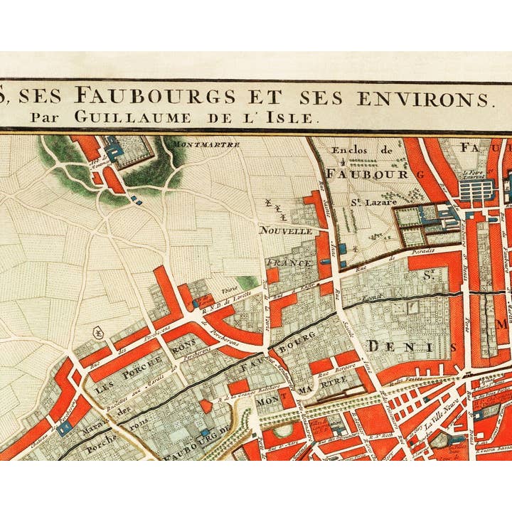 Rock Paper Scissors Wall Art - Wholesale Map - Antique Map of Paris, France4