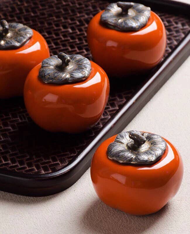Gohobi （We cover U.S. import duties） - Wholesale Food Storage Container - Gohobi Ceramic Persimmon Tea Container7