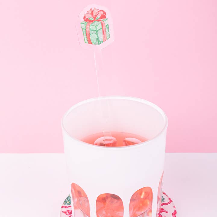 Green Present Acrylic Stir Stick for wholesale by Swag