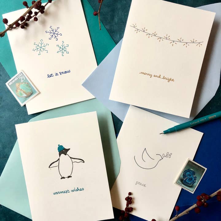 Albertine Press – Großhandel Weihnachtskarte – Frohe und helle Feiertagskarte2