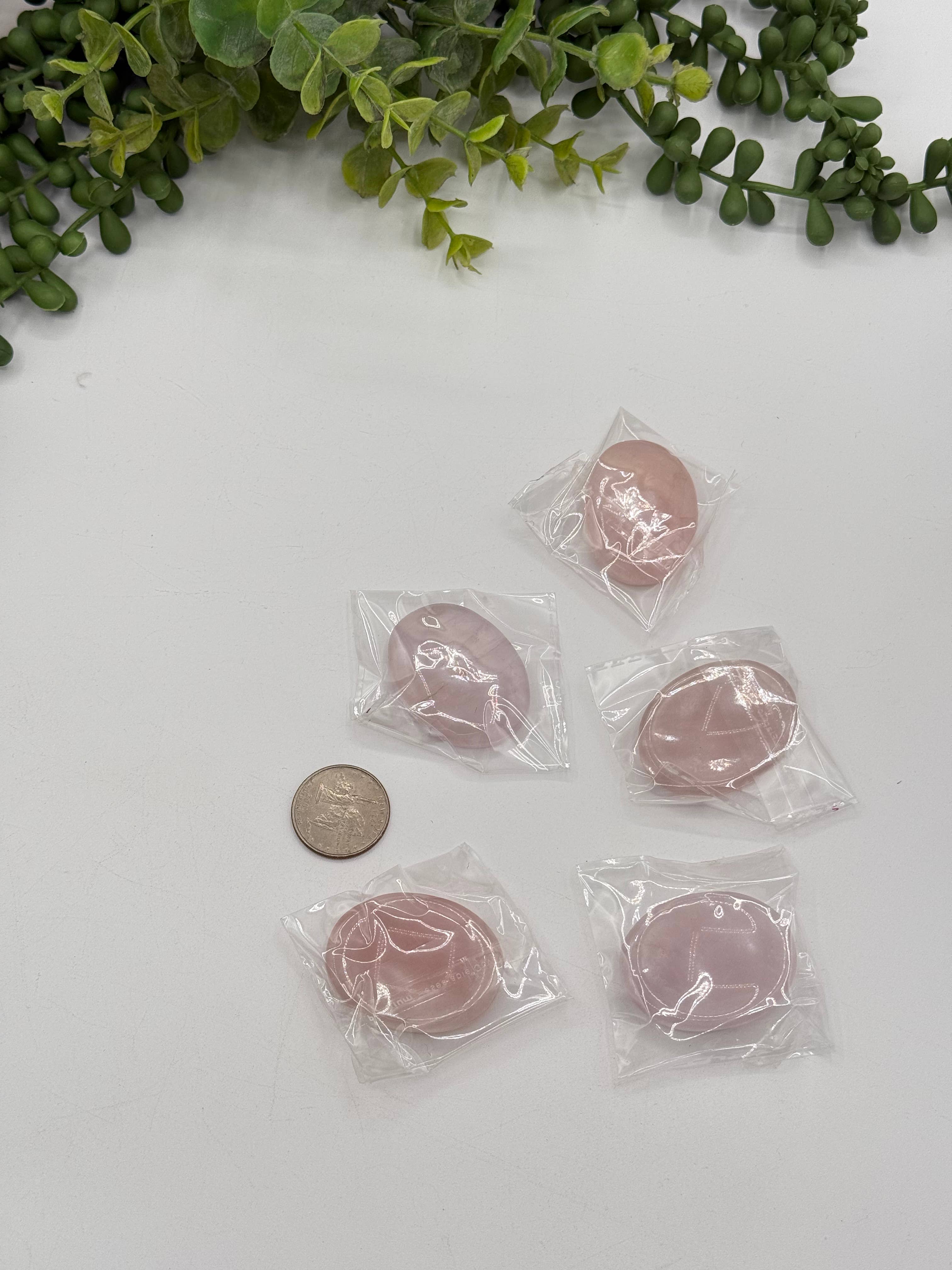 Meraki Gemstones – wholesale Andlig sten/kristall – Rosenkvarts orosstenar 40x30x8mm5