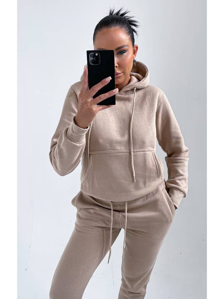Femme Luxe – wholesale Träningsoverall – Dam – Stone Hoodie & Joggers Träningsoverallset - Bellamy2