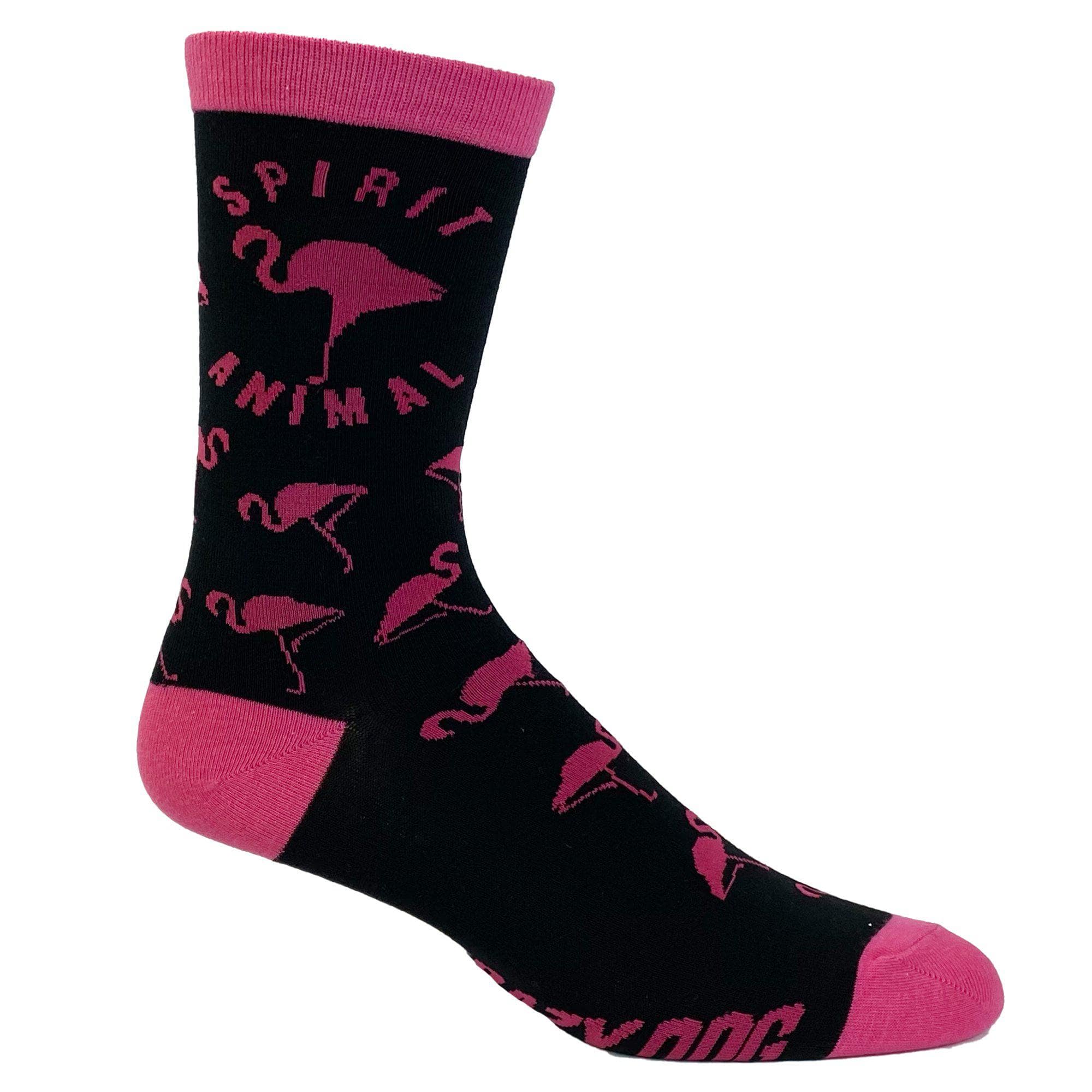 Black Womens Spirit Animal Flamingo Socks Cute Sock for Women for wholesale on Faire3