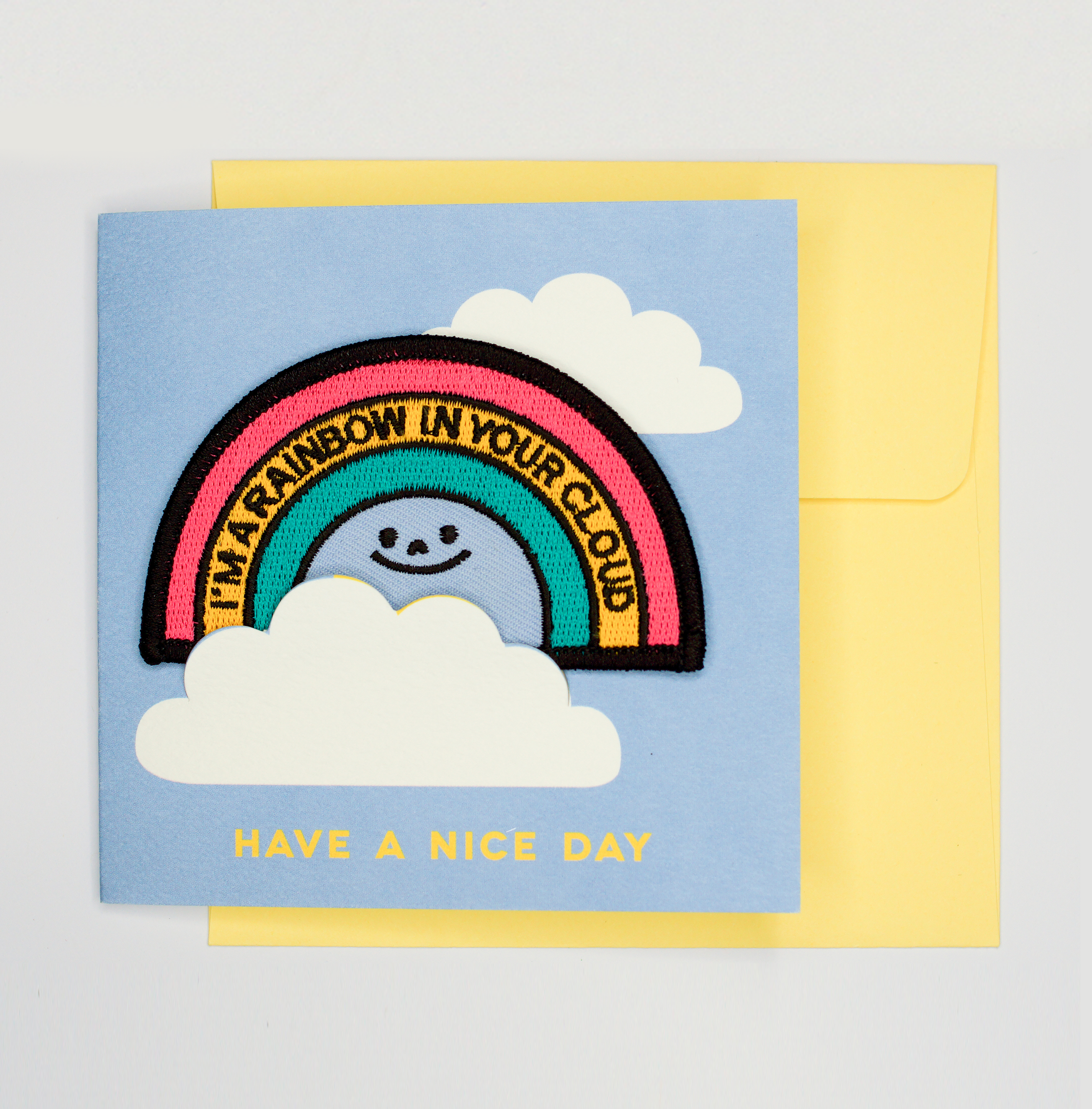 RalaClara – wholesale Everyday greeting card – Have a Nice Day (Rainbow) + Cloth Badge | Greeting Card0