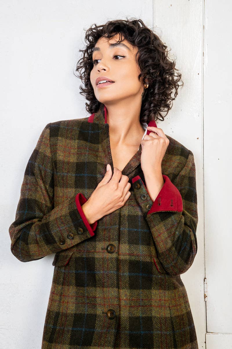 Jack Murphy Clothing - Wholesale Coat - Women's - Pamela Tweed Coat - Auburn Check4