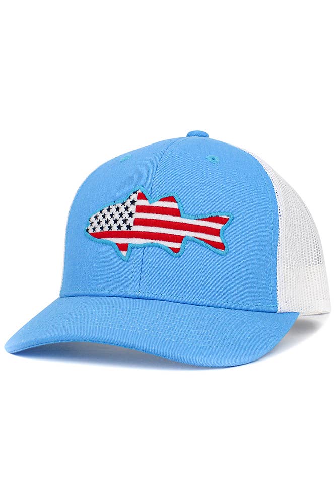 Hana - Wholesale Trucker Hat - Women's - Fish Flag Mesh Back American Flag Theme Baseball Cap7