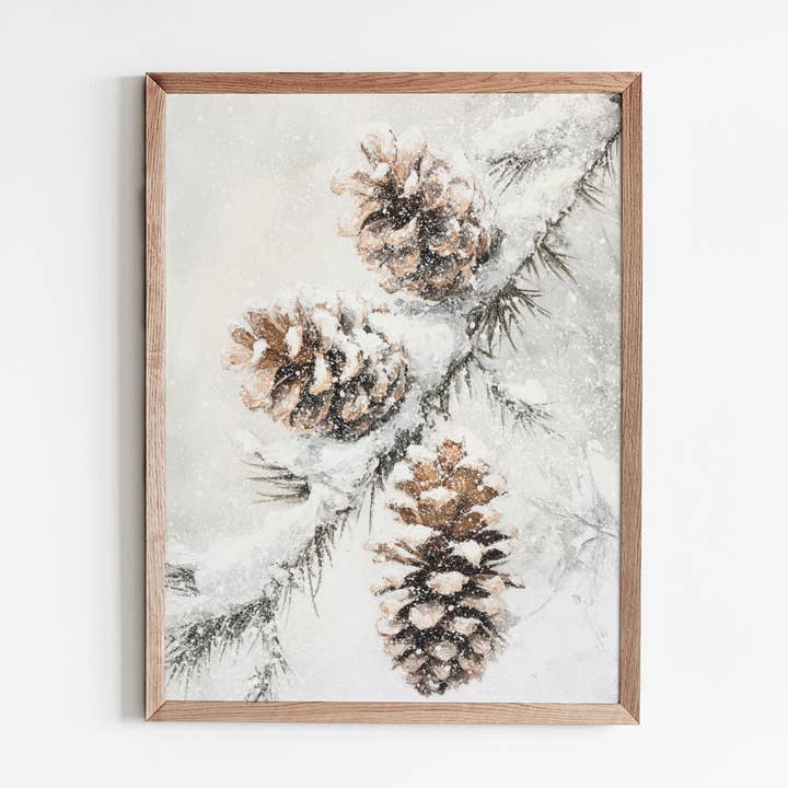 Impressão Artística de Pinha de Inverno por atacado de Porter Lane Home
