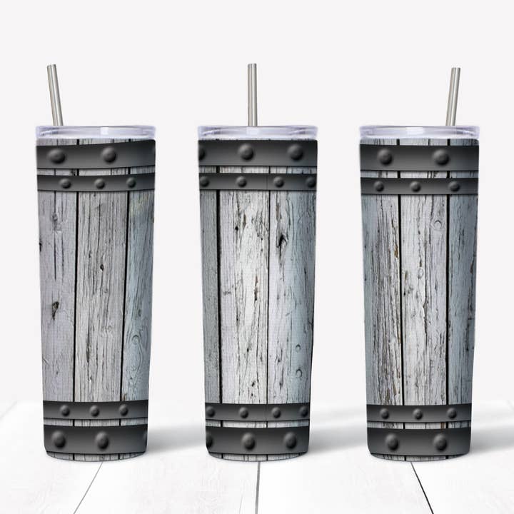 Tønde hvid 20 oz lige tumbler overførsel for engroshandel hos Rustic Pineapple