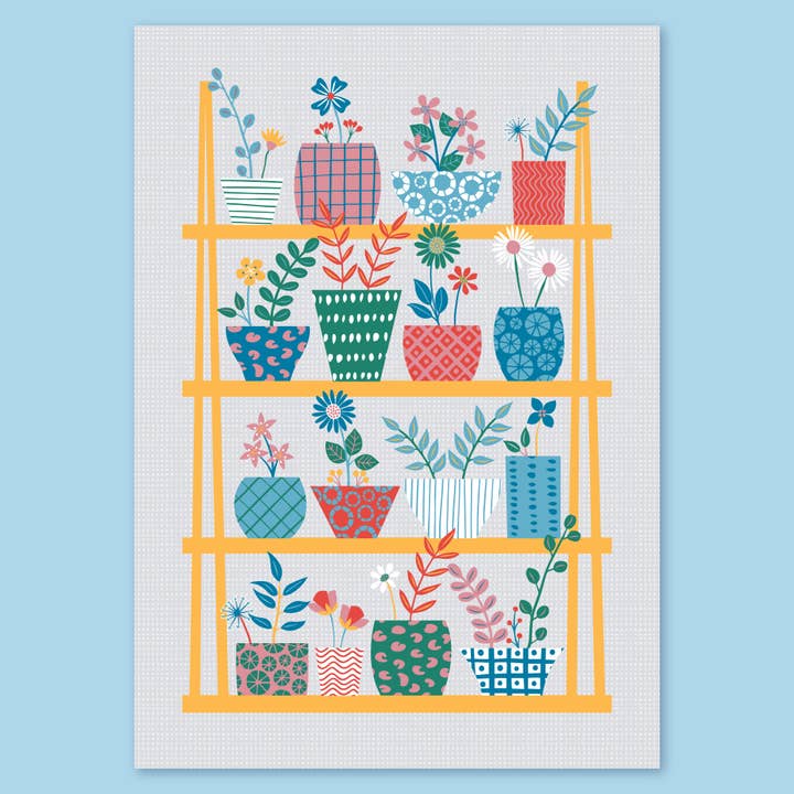 Flower design A4 print - shelves for wholesale by The Leaf Press