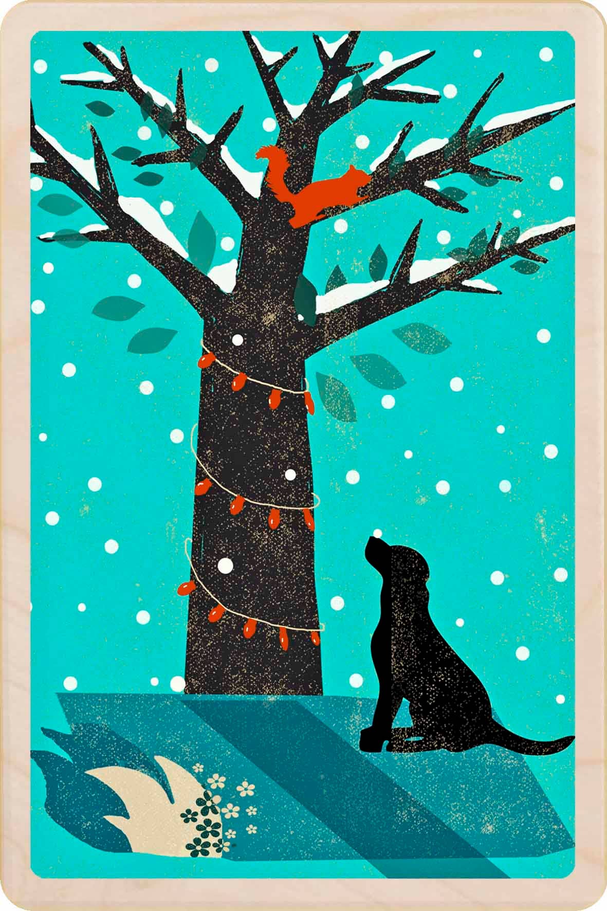 THE WOODEN POSTCARD COMPANY – wholesale Christmas card – Red Squirrel - Eco-friendly Christmas cards & magnets0