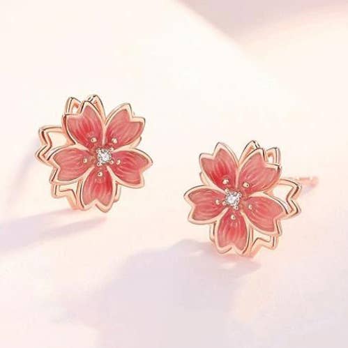 Fidget Spinner Earring - Flower Stud 360, Rose Gold Stud for wholesale by Gemscape UK