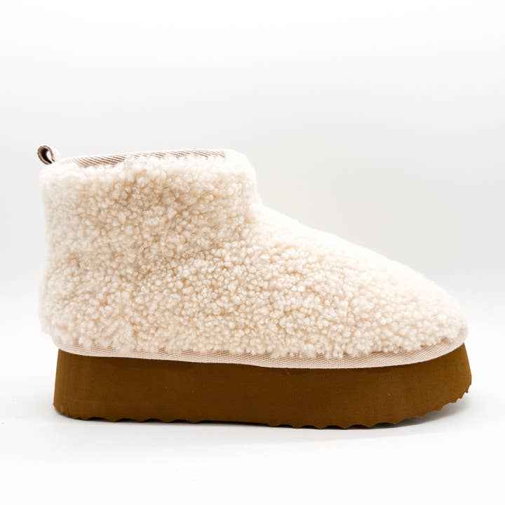 thies 1856 ® Platform Shearling Shorty Boots beige for wholesale on Faire1
