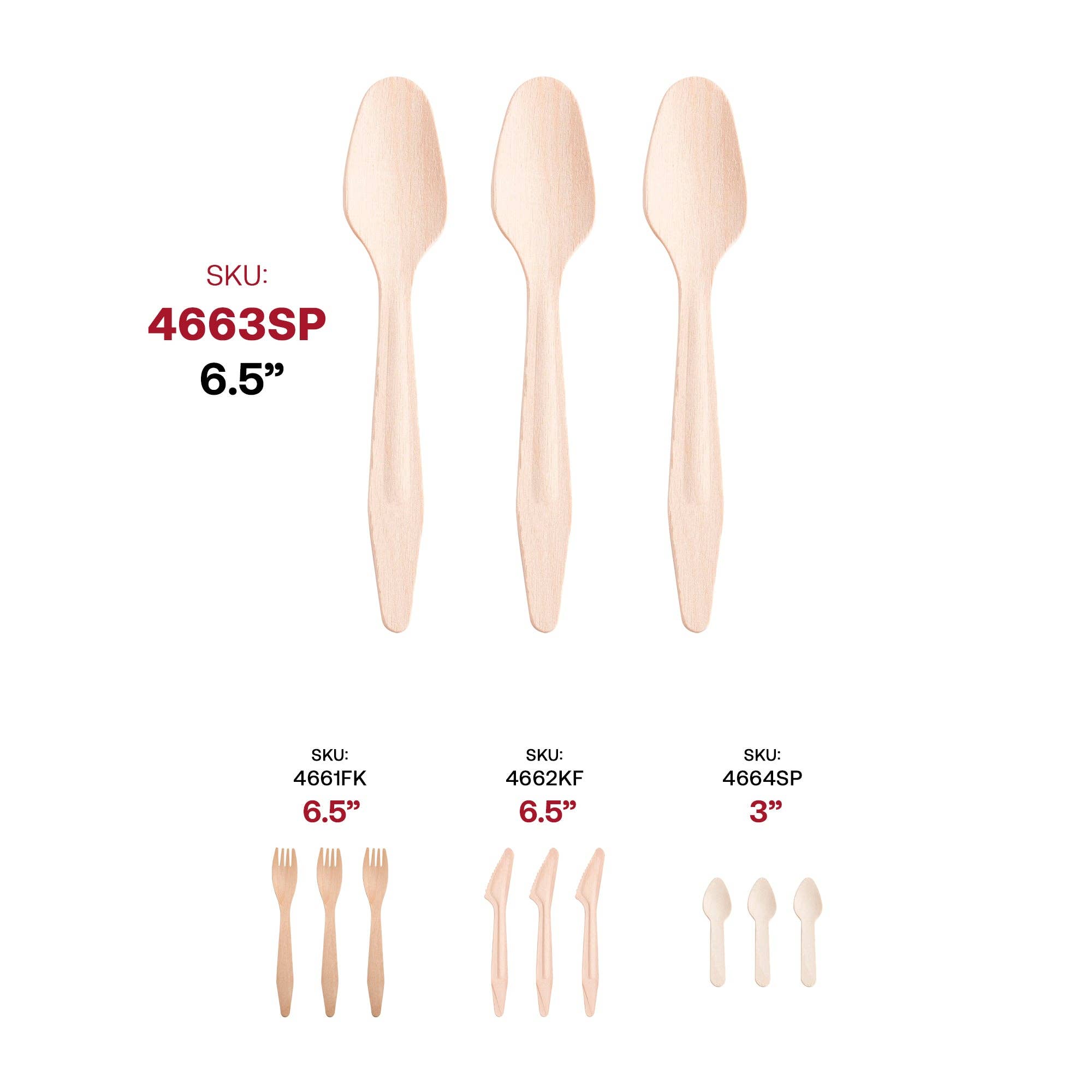 Smarty had a Party - Wholesale Disposable Tableware Pack - Natural Birch Eco Friendly Disposable Dinner Spoons - 25 pcs5