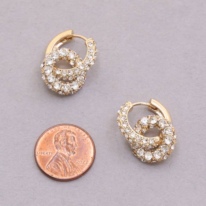 SODAJO DOUBLE CIRCLE LINK GOLD DIPPED EARRING, 95846 E for wholesale on Faire1