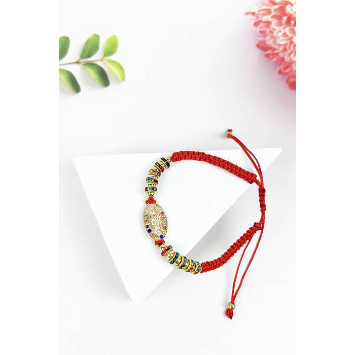 ASSORTED RED STRING RELIGIOUS BEADED BRACELET for wholesale on Faire3