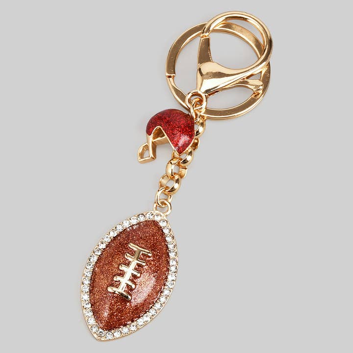 FOOTBALL MOTIF BAG CHARM KEYCHAIN for wholesale by Girly