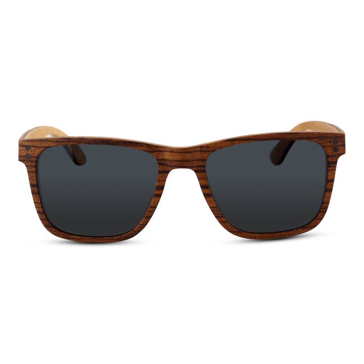 Joycoast Wood - Wholesale Sunglasses - Unisex - Wayfinder Zebra Wood Sunglasses - Grey Lens2