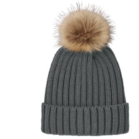 Mad River - Wholesale Beanie - Women's - Faux Fur Pom Beanie with Custom Vegan Leather Patch8