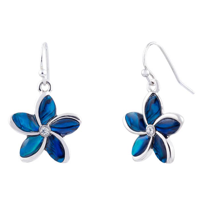 Paua-Muschel Gänseblümchen Kristall-Tropfen-Ohrringe für den Großhandel von Byzantium Collection Ltd