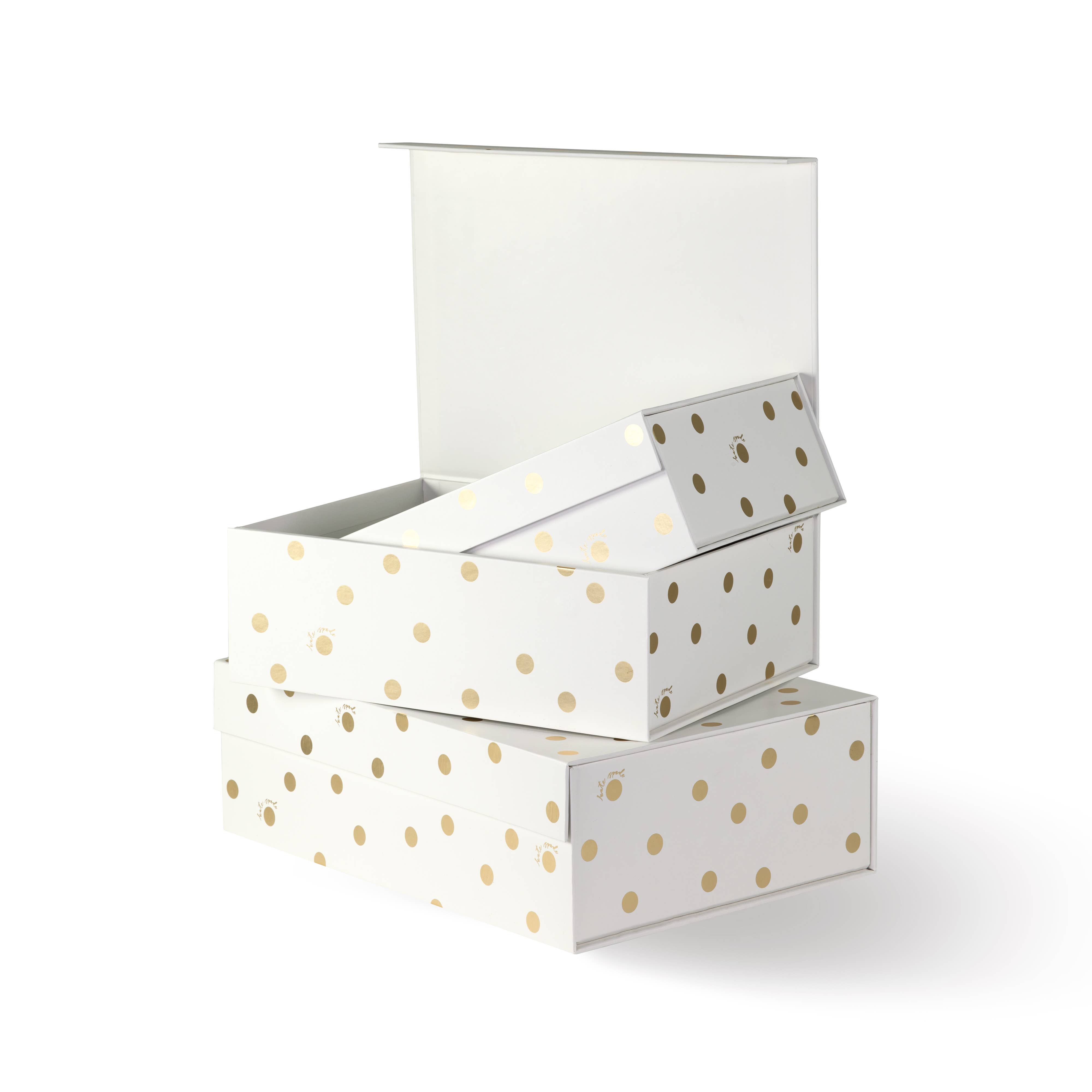 Kate Spade New York by Lifeguard Press - Wholesale Storage Bin - Nesting Boxes, Gold Dot With Script4